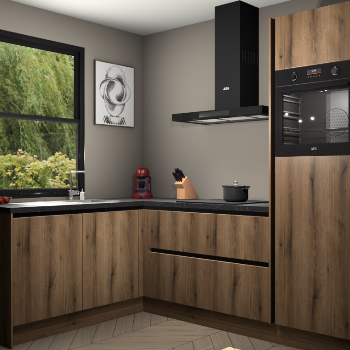 Goud Eiken greeploze keuken Kinshasa 104883