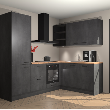 Beton zwarte keuken Pilsen 107994