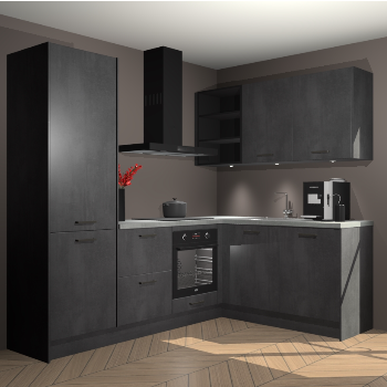 Beton zwarte keuken Pilsen 108002