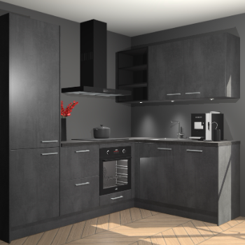 Beton zwarte keuken Pilsen 108004