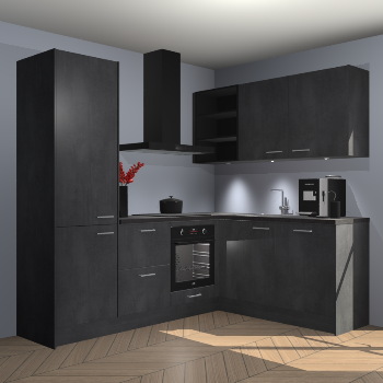 Beton zwarte keuken Pilsen 108005