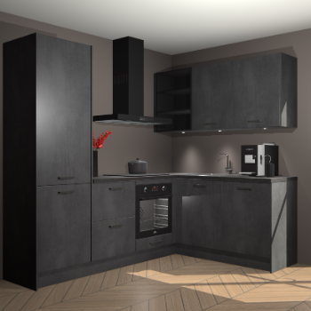 Beton zwarte keuken Pilsen 108008