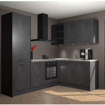 Beton zwarte keuken Pilsen 108014