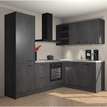 Beton zwarte keuken Pilsen 108019