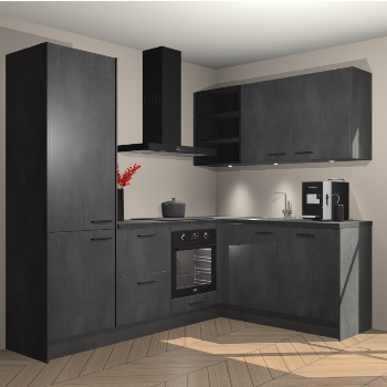 Beton zwarte keuken Pilsen 108025