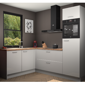 Zijdegrijze hoogglans keuken Kinshasa 105103