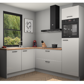 Zijdegrijze hoogglans keuken Kinshasa 105106