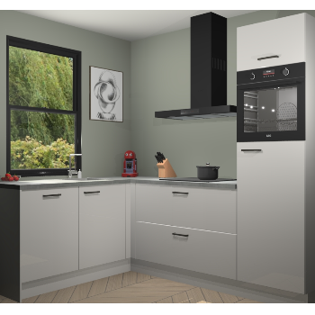 Zijdegrijze hoogglans keuken Kinshasa 105124