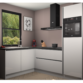 Zijdegrijze hoogglans greeploze keuken Kinshasa 105128