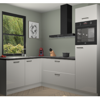 Zijdegrijze hoogglans keuken Kinshasa 105130