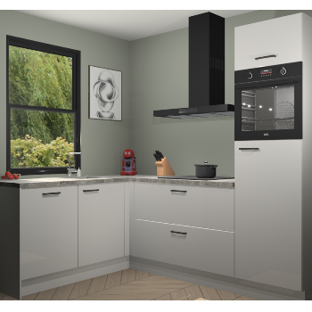 Zijdegrijze hoogglans keuken Kinshasa 105190