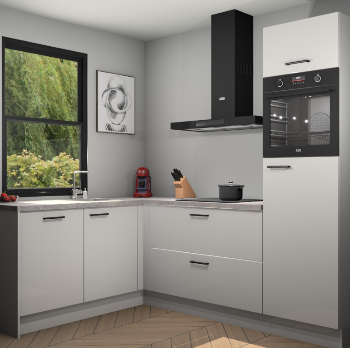 Zijdegrijze hoogglans keuken Kinshasa 105195