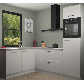 Zijdegrijze hoogglans keuken Kinshasa 105196