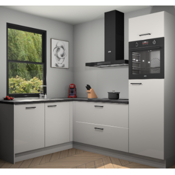 Zijdegrijze hoogglans keuken Kinshasa 105201