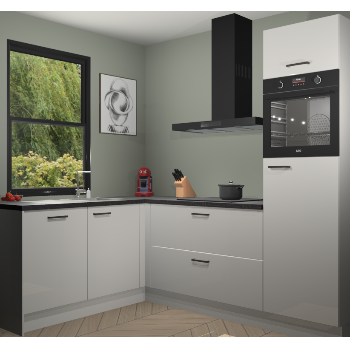 Zijdegrijze hoogglans keuken Kinshasa 105202