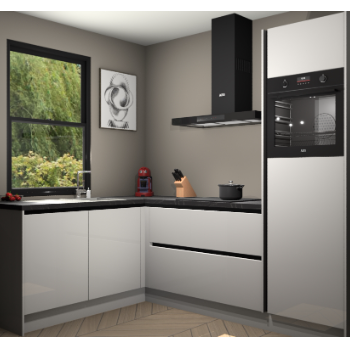 Zijdegrijze hoogglans greeploze keuken Kinshasa 105203