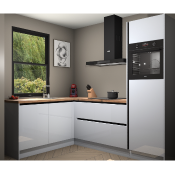 Sneeuwwitte hoogglans greeploze keuken Kinshasa 104973