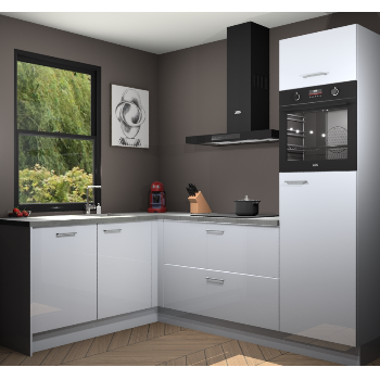 Sneeuwwitte hoogglans keuken Kinshasa 105023