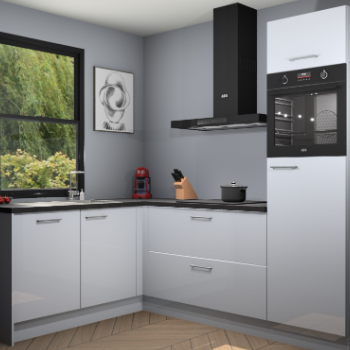 Sneeuwwitte hoogglans keuken Kinshasa 105041