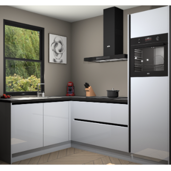 Sneeuwwitte hoogglans greeploze keuken Kinshasa 105046