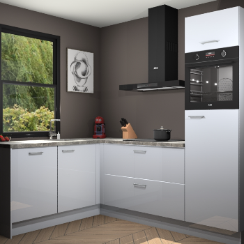 Sneeuwwitte hoogglans keuken Kinshasa 105048