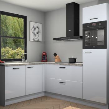 Sneeuwwitte hoogglans keuken Kinshasa 105050