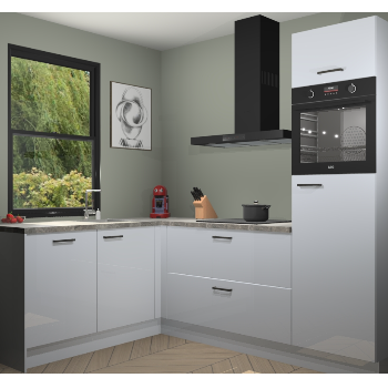 Sneeuwwitte hoogglans keuken Kinshasa 105051