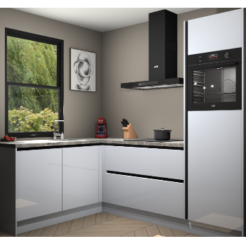 Sneeuwwitte hoogglans greeploze keuken Kinshasa 105052