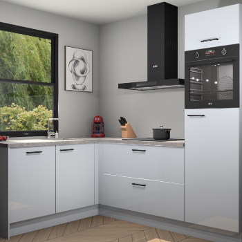 Sneeuwwitte hoogglans keuken Kinshasa 105056