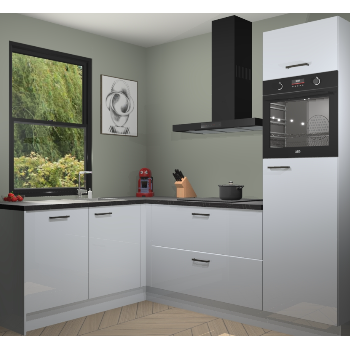 Sneeuwwitte hoogglans keuken Kinshasa 105063