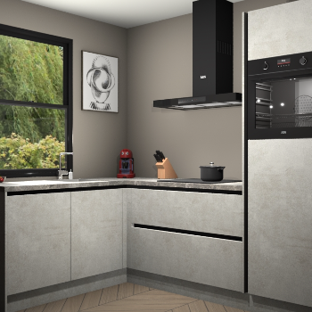 Beton Opaal greeploze keuken Kinshasa 106733