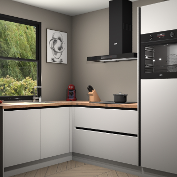 Zijdegrijze greeploze keuken Kinshasa 105876