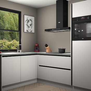 Zijdegrijze greeploze keuken Kinshasa 105922