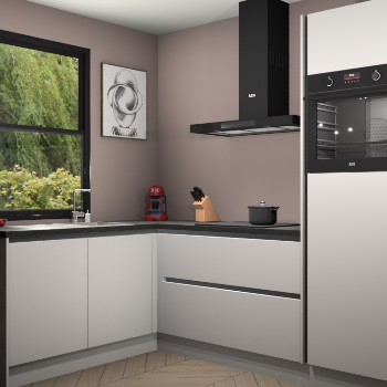 Zijdegrijze greeploze keuken Kinshasa 105975