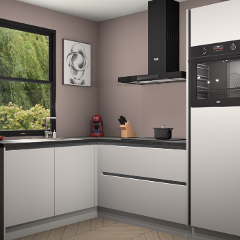 Zijdegrijze greeploze keuken Kinshasa 105993