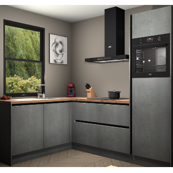 Beton Parelgijs greeploze keuken Kinshasa 107334