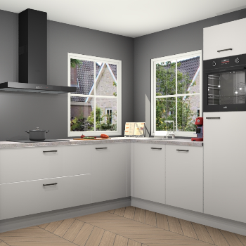 Zijdegrijze hoogglans keuken Pai 21923