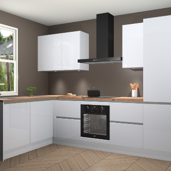 Sneeuwwitte hoogglans greeploze keuken Beijing 107928