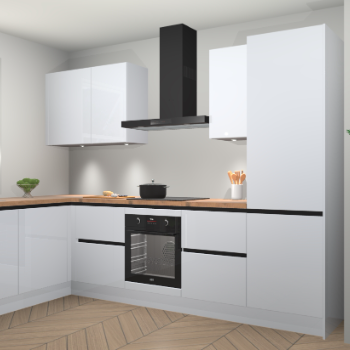 Sneeuwwitte hoogglans greeploze keuken Beijing 107931