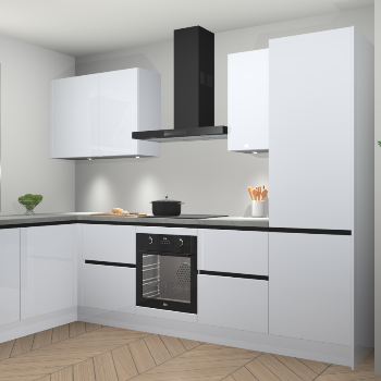 Sneeuwwitte hoogglans greeploze keuken Beijing 107937