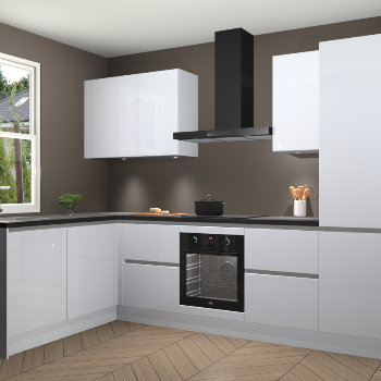 Sneeuwwitte hoogglans greeploze keuken Beijing 107944