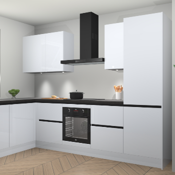 Sneeuwwitte hoogglans greeploze keuken Beijing 107947