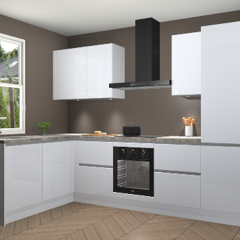 Sneeuwwitte hoogglans greeploze keuken Beijing 107951