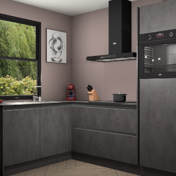 Beton Antraciet greeploze keuken Kinshasa 107527