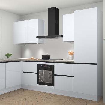 Sneeuwwitte hoogglans greeploze keuken Beijing 107954