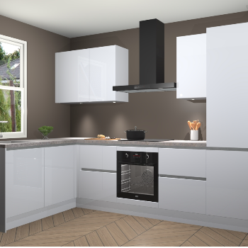 Sneeuwwitte hoogglans greeploze keuken Beijing 107958