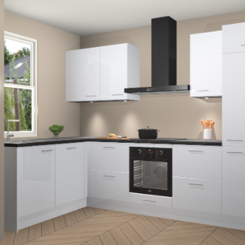 Sneeuwwitte hoogglans keuken Beijing 108029