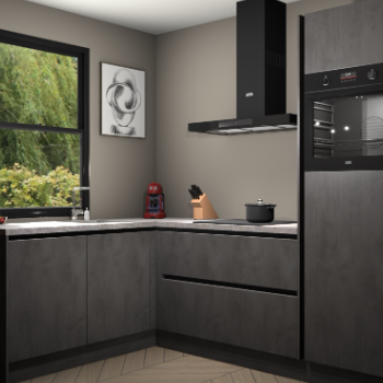 Beton Antraciet greeploze keuken Kinshasa 107561