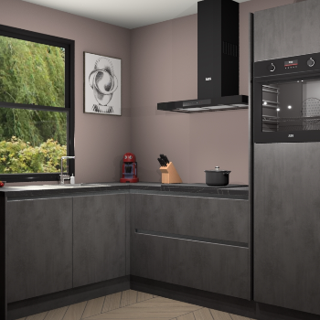 Beton Antraciet greeploze keuken Kinshasa 107612