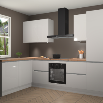 Zijdegrijze hoogglans greeploze keuken Beijing 108044